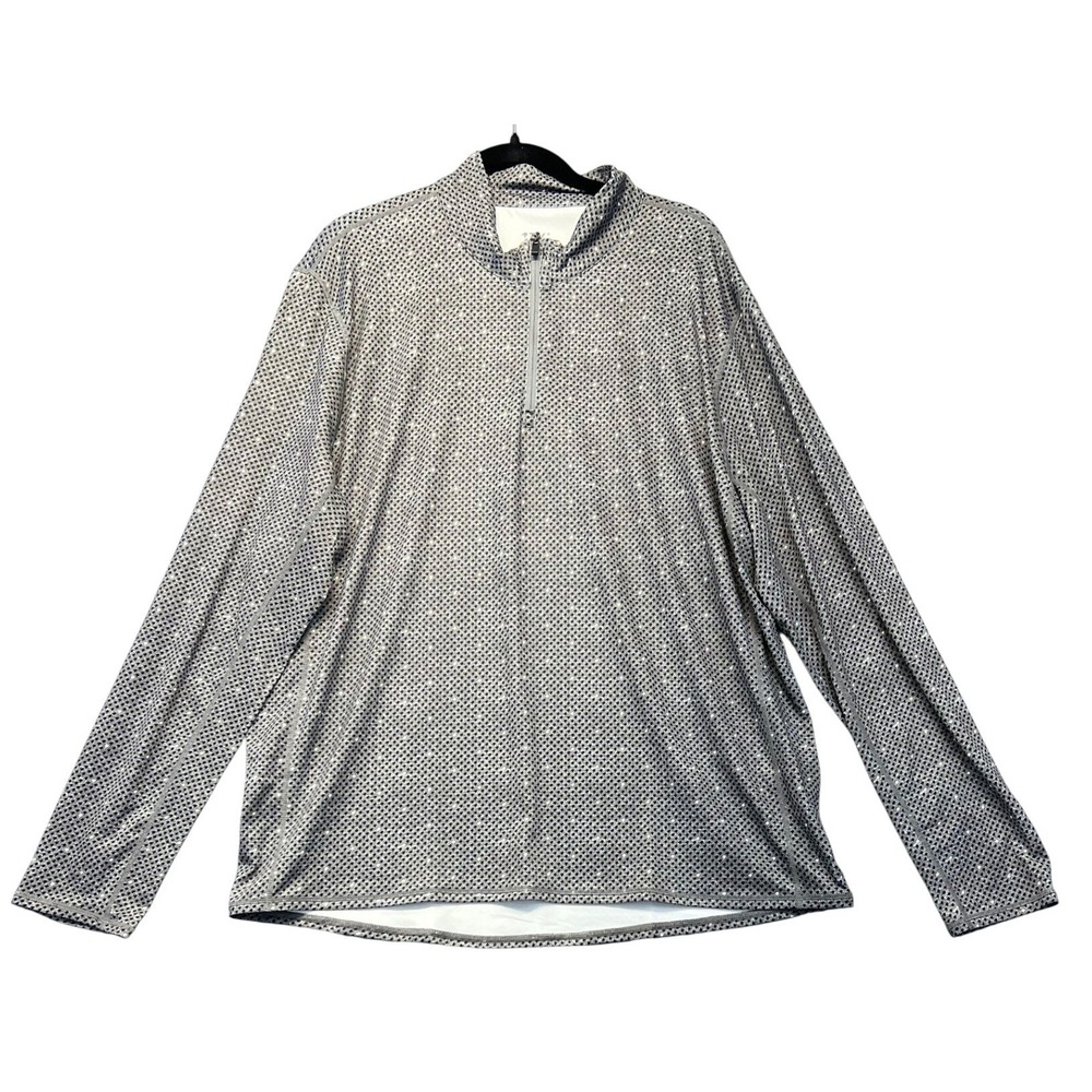 1764 Quarter Zip Pullover Mens XL Gray Geometric Golf Active Long Sleeve Shirt